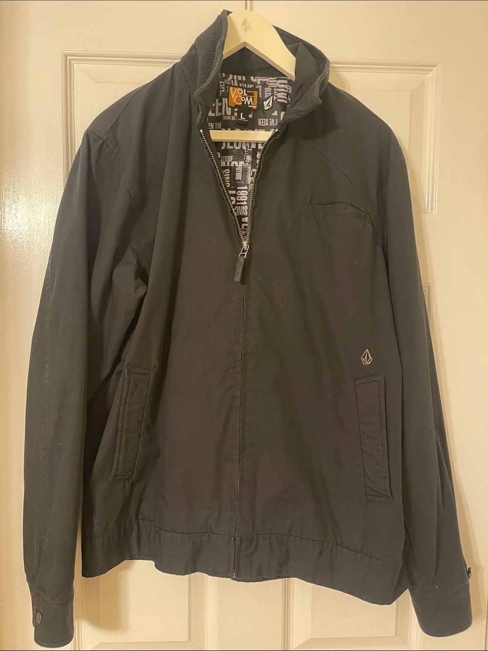 Volcom Men's Black Lightweight Zip Jacket